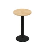 30" Round Woodland Clear Coat Finish Quick Ship Table + Black Bar Height 22" Disc Base