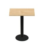 30" x 42" Woodland Clear Coat Finish Quick Ship Table + Black Bar Height 22" Disc Base