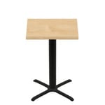 36" x 36" Woodland Clear Coat Finish Quick Ship Table + Black Bar Height 30" x 30" Cross Base