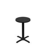 24" Round Two-Sided Mahogany/Black Quick Ship Table - Black Up + Black Standard Height 22" x 22" Cross Base