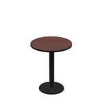 30" Round Two-Sided Mahogany/Black Quick Ship Table - Mahogany Up + Black Standard Height 18" Disc Base