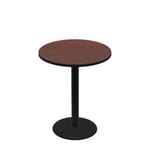 36" Round Two-Sided Mahogany/Black Quick Ship Table - Mahogany Up + Black Counter Height 22" Disc Base