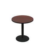 36" Round Two-Sided Mahogany/Black Quick Ship Table - Mahogany Up + Black Standard Height 22" Disc Base