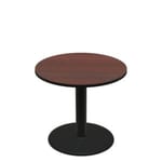 42" Round Two-Sided Mahogany/Black Quick Ship Table - Mahogany Up + Black Standard Height 30" Disc Base