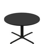 60" Round Two-Sided Mahogany/Black Quick Ship Table - Black Up + Black Standard Height 40" x 40" Cross Base