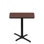 24" x 42" Two-Sided Mahogany/Black Quick Ship Table - Mahogany Up + Black Counter Height 22" x 30" Cross Base