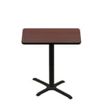 30" x 42" Two-Sided Mahogany/Black Quick Ship Table - Mahogany Up + Black Counter Height 22" x 30" Cross Base