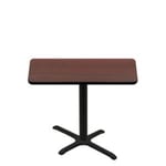 30" x 48" Two-Sided Mahogany/Black Quick Ship Table - Mahogany Up + Black Standard Height 22" x 30" Cross Base