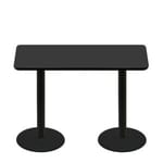 30" x 60" Two-Sided Mahogany/Black Quick Ship Table - Black Up + (2) Black Counter Height 22" Disc Bases