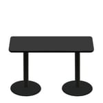 30" x 60" Two-Sided Mahogany/Black Quick Ship Table - Black Up + (2) Black Standard Height 22" Disc Bases