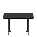30" x 60" Two-Sided Mahogany/Black Quick Ship Table - Black Up + (2) Black Standard Height 22" T Bases