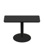 30" x 60" Two-Sided Mahogany/Black Quick Ship Table - Black Up + Black Standard Height 30" Disc Base