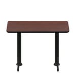 30" x 60" Two-Sided Mahogany/Black Quick Ship Table - Mahogany Up + (2) Black Counter Height 22" T Bases