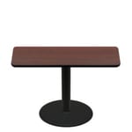 30" x 60" Two-Sided Mahogany/Black Quick Ship Table - Mahogany Up + Black Standard Height 30" Disc Base