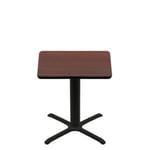 36" x 36" Two-Sided Mahogany/Black Quick Ship Table - Mahogany Up + Black Standard Height 30" x 30" Cross Base