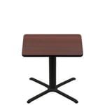 42" x 42" Two-Sided Mahogany/Black Quick Ship Table - Mahogany Up + Black Standard Height 36" x 36" Cross Base