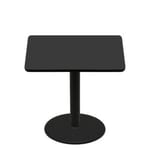 48" x 48" Two-Sided Mahogany/Black Quick Ship Table - Black Up + Black Counter Height 30" Disc Base