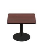 48" x 48" Two-Sided Mahogany/Black Quick Ship Table - Mahogany Up + Black Standard Height 30" Disc Base