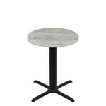 36" Round Thermoform Gray Barn Board Quick Ship Table + Black Counter Height 30" x 30" Cross Base