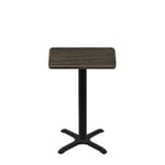 24" x 30" Thermoform Dark Walnut Quick Ship Table + Black Counter Height 22" x 22" Cross Base