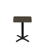 24" x 30" Thermoform Dark Walnut Quick Ship Table + Black Standard Height 22" x 22" Cross Base