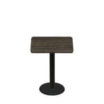 30" x 30" Thermoform Dark Walnut Quick Ship Table + Black Standard Height 18" Disc Base