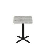 30" x 30" Thermoform Gray Barn Board Quick Ship Table + Black Standard Height 22" x 22" Cross Base