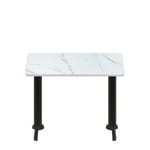 30" x 48" Thermoform Calcutta Marble Quick Ship Table + (2) Black ADA 22" T Bases