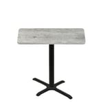 30" x 48" Thermoform Gray Barn Board Quick Ship Table + Black Counter Height 22" x 30" Cross Base