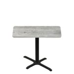 30" x 48" Thermoform Gray Barn Board Quick Ship Table + Black Standard Height 22" x 30" Cross Base