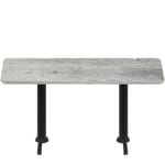 30" x 72" Thermoform Gray Barn Board Quick Ship Table + (2) Black Standard Height 22" T Bases