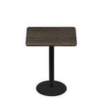 36" x 36" Thermoform Dark Walnut Quick Ship Table + Black Counter Height 22" Disc Base