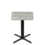 36" x 36" Thermoform Gray Barn Board Quick Ship Table + Black Counter Height 30" x 30" Cross Base
