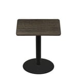 42" x 42" Thermoform Dark Walnut Quick Ship Table + Black Counter Height 30" Disc Base
