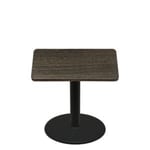 42" x 42" Thermoform Dark Walnut Quick Ship Table + Black Standard Height 30" Disc Base
