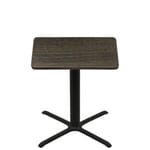 42" x 42" Thermoform Dark Walnut Quick Ship Table + Black Counter Height 36" x 36" Cross Base