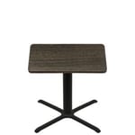 42" x 42" Thermoform Dark Walnut Quick Ship Table + Black Standard Height 36" x 36" Cross Base