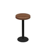 24" Round Urban Toasted Birch Quick Ship Table + Black Counter Height 18" Disc Base