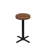 24" Round Urban Toasted Birch Quick Ship Table + Black Counter Height 22" x 22" Cross Base