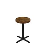 24" Round Urban Vintage Autumn Quick Ship Table + Black Standard Height 22" x 22" Cross Base