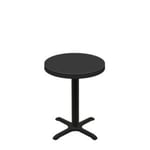 30" Round Urban Onyx Quick Ship Table + Black Standard Height 22" x 22" Cross Base