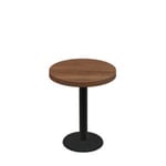 30" Round Urban Toasted Birch Quick Ship Table + Black Standard Height 18" Disc Base