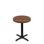 30" Round Urban Toasted Birch Quick Ship Table + Black Standard Height 22" x 22" Cross Base