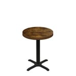 30" Round Urban Vintage Autumn Quick Ship Table + Black Standard Height 22" x 22" Cross Base