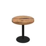 36" Round Urban Natural Heartwood Quick Ship Table + Black Standard Height 22" Disc Base