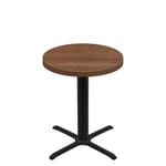 36" Round Urban Toasted Birch Quick Ship Table + Black Counter Height 30" x 30" Cross Base