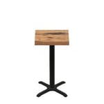 24" x 24" Urban Natural Heartwood Quick Ship Table + Black Counter Height 22" x 22" Cross Base