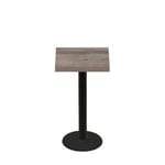 24" x 24" Urban Weathered Barnwood Quick Ship Table + Black Counter Height 18" Disc Base