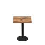 24" x 30" Urban Natural Heartwood Quick Ship Table + Black Standard Height 18" Disc Base