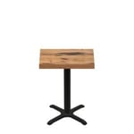 24" x 30" Urban Natural Heartwood Quick Ship Table + Black Standard Height 22" x 22" Cross Base